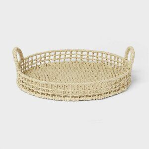 Threshold 14" Natural Woven Serving Tray with‎ Handles - Target